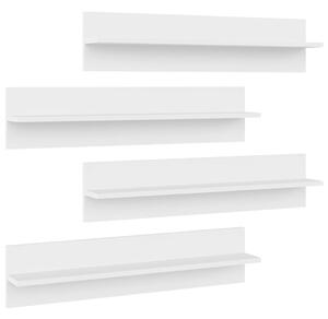 Rafturi de perete, 4 buc., alb, 80x11,5x18 cm, PAL