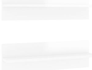 Rafturi de perete, 2 buc., alb extralucios, 60x11,5x18 cm, PAL