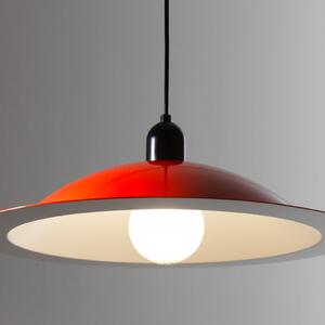 Stilnovo Lampă suspendată LED Lampiatta, Ø 50 cm, coral, Roșu, Camera de zi / sufragerie, Metal, Design