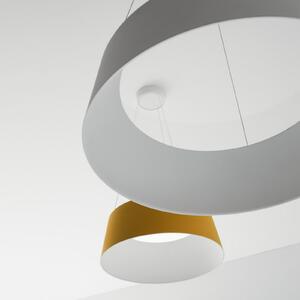 Stilnovo Lampă suspendată Oxygen LED, galbenă, Ø 56 cm, reglabil, Galben, Camera de zi / sufragerie, Plastic, Design