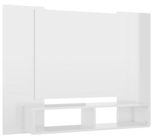 Dulap TV de perete alb extralucios 120x23,5x90cm lemn prelucrat