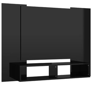 Comodă TV de perete, negru extralucios, 120x23,5x90 cm, PAL