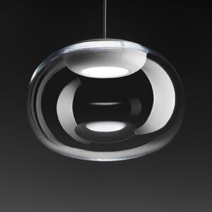 Stilnovo La Mariée Lampă suspendată LED transparentă/albă, reglabil, Transparent, Camera de zi / sufragerie, Sticlă, Design