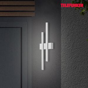 Telefunken Graz aplică LED exterior indirectă 2 becuri argint, Gri, Metal, Modern