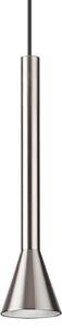 IDEAL LUX Lampă suspendată LED Diesis, finisaj nichel, Ø 6 cm, metal, Metalic, Camera de zi / sufragerie, Metal, Modern