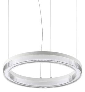 IDEAL LUX Lampă suspendată LED Crown, Ø 40 cm, albă, metal, Alb, Camera de zi / sufragerie, Metal, Modern