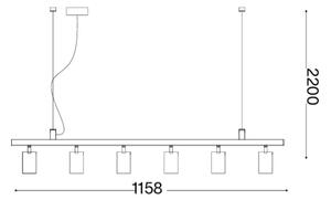 Ideal Lux - Lustră LED DYNAMITE suspendată pe cablu 6xGU10/7W/230V CRI 90, neagră