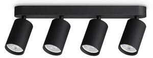 IDEAL LUX Spot de tavan Dynamite Round, negru, 38 cm, cu 4 becuri, Negru, Camera de zi / sufragerie, Metal, Modern