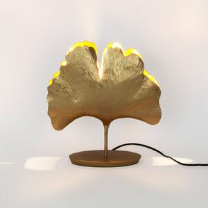 Holländer Ginkgo lampă de masă, auriu, 36x34cm, Auriu / Alamă, Camera de zi / sufragerie, Metal, Design