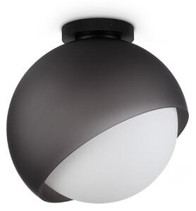 IDEAL LUX Plafonieră Bloom, Ø 30 cm, negru, metal/sticlă, reglabil, Negru, Camera de zi / sufragerie, Metal, Modern