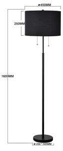 Lampă de podea FOGO 2xE27/15W/230V negru