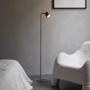 IDEAL LUX Lampadar Dodo din alamă, înălțime 118 cm, metal, dimabil, reglabil, Auriu / Alamă, Camera de zi / sufragerie, Metal, Modern