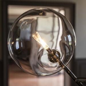 IDEAL LUX Lampadar Equinoxe, crom/transparentă, înălțime 166 cm, Crom, Camera de zi / sufragerie, Metal