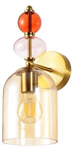 Aplica de perete TROPEA 1xE27/15W/230V auriu/bej fumuriu