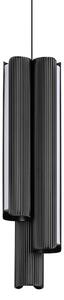 IDEAL LUX Lampă suspendată LED Dorica, negru, Ø 9 cm, metal, 3 becuri, reglabil, Negru, Camera de zi / sufragerie, Aluminiu, Modern