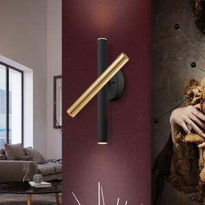 Schuller Valencia Varas aplică LED, reglabilă, auriu/negru, reglabil, Negru, Camera de zi / sufragerie, Metal, Design