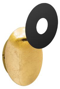 FISCHER & HONSEL Aplică de perete LED Hennes, Ø 18cm, auriu/negru, Auriu / Alamă, Camera de zi / sufragerie, Metal, Modern