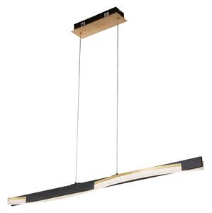 FISCHER & HONSEL Lampă suspendată LED Bridge Telecomandă dim CCT negru, reglabil, Negru, Camera de zi / sufragerie, Metal, Modern