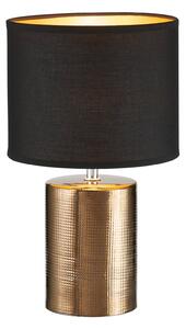 FISCHER & HONSEL Lampa de masă Bronz, cilindrică, negru/bronz, Negru, Camera de zi / sufragerie, Țesătură / Textil, Modern