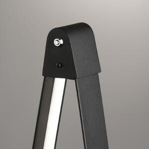 FISCHER & HONSEL Lampadar LED Fenga, dimmer tactil, CCT, negru, reglabil, Negru, Camera de zi / sufragerie, Metal, Modern