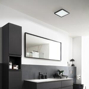 Schöner Wohnen Flat plafonieră LED baie 30cm, reglabil, Negru, Baie, Metal, Modern