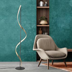 Q-Smart-Home Paul Neuhaus Q-Swing lampadar antracit/alamă, reglabil, Negru, Camera de zi / sufragerie, Metal, Modern