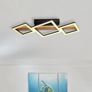 Globo Dustin plafonieră LED, 3 becuri, Lemn, Camera de zi / sufragerie, Metal