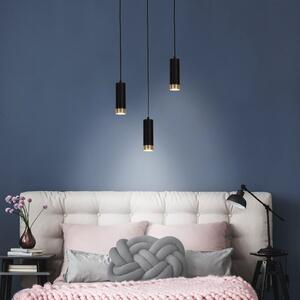 Näve Fridu lampă suspendată, negru, 3 becuri, lineară, reglabil, Negru, Camera de zi / sufragerie, Metal, Modern