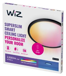 WiZ SuperSlim plafonieră LED RGBW Ø42cm negru, reglabil, Negru, Camera de zi / sufragerie, Plastic, Modern