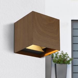 Globo Lampă LED de exterior Veronika, aspect lemn, lumină orientată în sus/jos,, Lemn, Metal, Modern