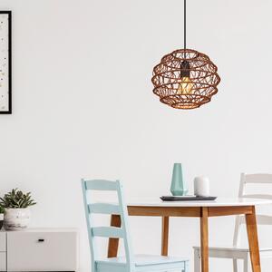 Globo Senni lampă suspendată, maro, Ø 29 cm, reglabil, Maro / Rugină, Camera de zi / sufragerie, Metal, glob