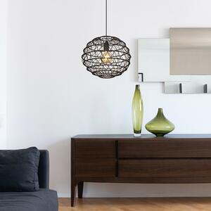 Globo Senni lampă suspendată, negru, Ø 39 cm, reglabil, Negru, Camera de zi / sufragerie, Metal, glob