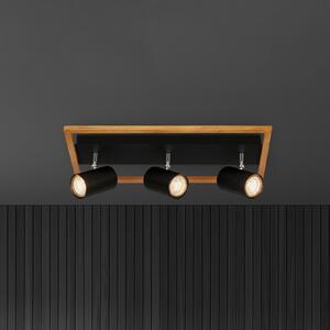 Briloner Frey spot tavan ramă de lemn GU10 negru 3 becuri, reglabil, Negru, Camera de zi / sufragerie, Metal, Modern, Plafon cu flacără multiplă