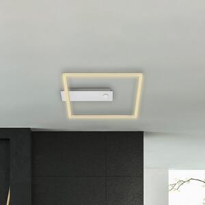 Briloner Nici plafonieră LED cu senzor, pătrată aluminiu, Metalic, Camera de zi / sufragerie, Metal, Modern