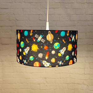 Niermann Standby Lampă suspendată Univers cu abajur textil, reglabil, Albastru, Camera copiilor, Țesătură / Textil