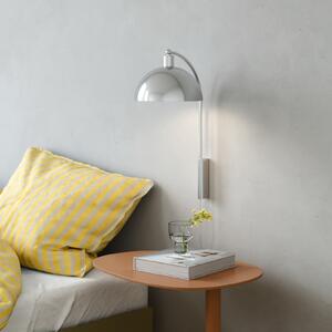 Nordlux Ellen 20 aplică cu cablu + ștecher, crom, Metalic, Camera de zi / sufragerie, Metal, Scandinavă