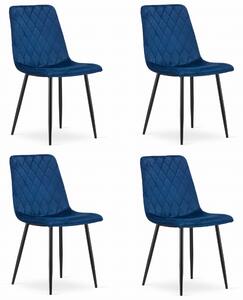 Set 4 Scaune Bucatarie/Dining Clay Catifea Albastre