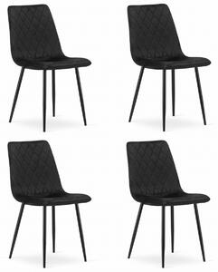 Set 4 Scaune Bucatarie/Dining Clay Catifea Negre