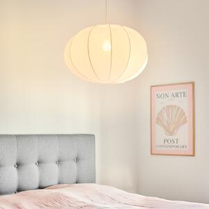 Nordlux Lampă suspendată Aeron 60 cu abajur din material textil Ø cm, reglabil, Alb, dormitor, Țesătură / Textil