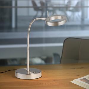 Paul Neuhaus Hensko lampă masă LED braț flexibil, dimmer tactil, reglabil, Metalic, Studiu / Birou, Metal, Modern