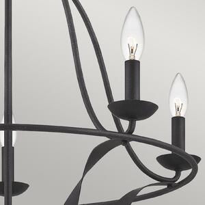 QUOIZEL Candelabru Bradbury, 5 becuri, gri, reglabil, Gri, Camera de zi / sufragerie, Metal