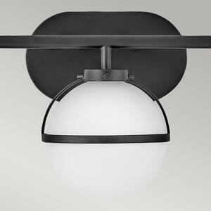 HINKLEY Hollis aplică de baie, negru/opal, 3 becuri, reglabil, Negru, Baie, Metal