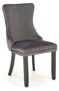 Scaun ALDA, gri/negru, stofa catifelata/lemn, 50x62x95 cm