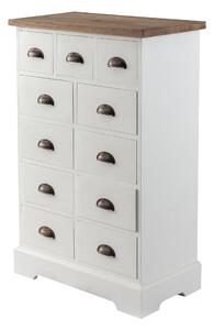 Comodă Brighton 11 szuflad white&natural