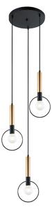 Viokef Star lampă suspendată, 3 becuri, reglabil, Negru, Camera de zi / sufragerie, Metal