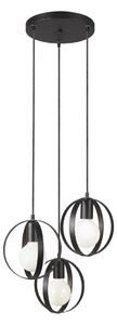 Viokef Malou lampă suspendată, 3 becuri, reglabil, Negru, Camera de zi / sufragerie, Metal