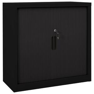 Dulap cu ușă glisantă, negru, 90x40x90 cm, oțel