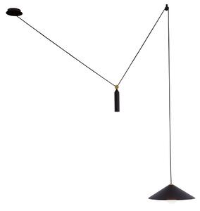Viokef Lampă suspendată Alto cu suspensie intermediară, reglabil, Negru, Camera de zi / sufragerie, Metal