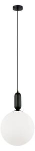 Viokef Neptun lampă suspendată abajur de sticlă, negru, reglabil, Negru, Camera de zi / sufragerie, Metal