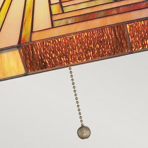 Elstead Stephen lampă suspendată cu abajur în stil Tiffany, reglabil, Bronz / Alamă Veche, Camera de zi / sufragerie, Sticlă, Tiffany